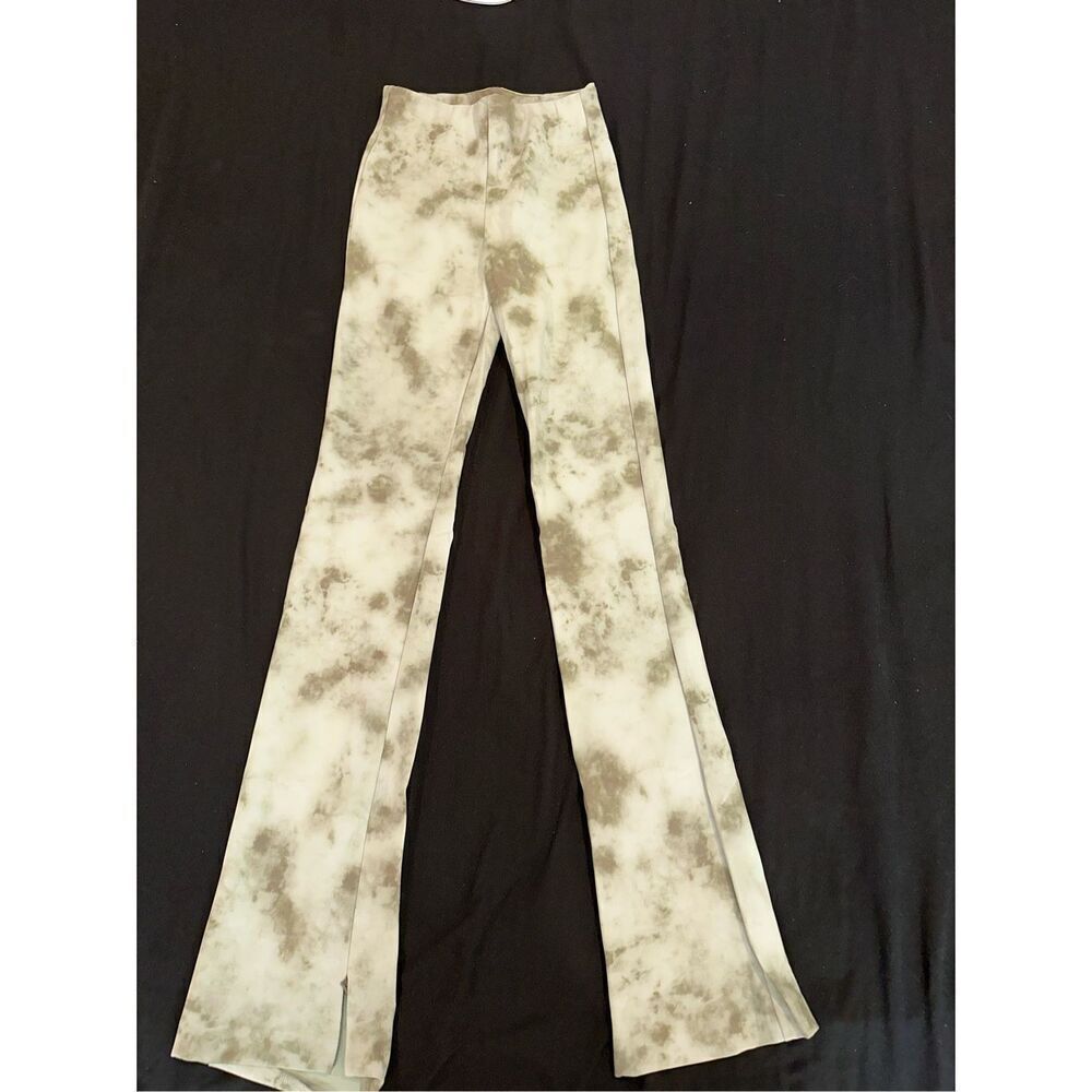 Zara tie dye green boot cut legging pant size XS